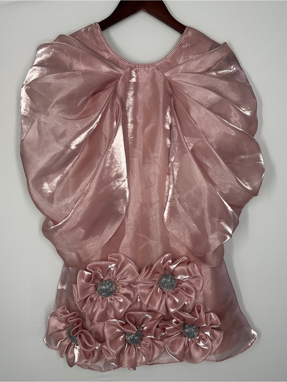 Little Muffet Pink Artificial Flowers Embellished Dress Girls 8-9 Years